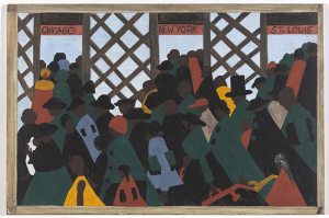 Panel 1 from 'The Migration Series' (1940–41), Jacob Lawrence