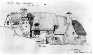 Drawing of Stoneywell, Leicestershire, by Arts and Crafts movement architect Ernest Gimson