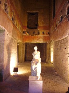 Statue of a muse in the newly reopened Domus Aurea, Rome.