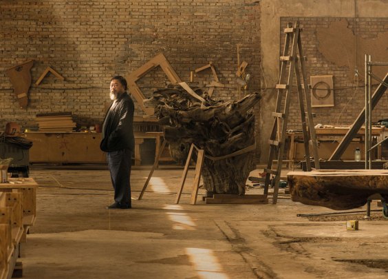 Ai Weiwei in his studio in Beijing, taken in April 2015 