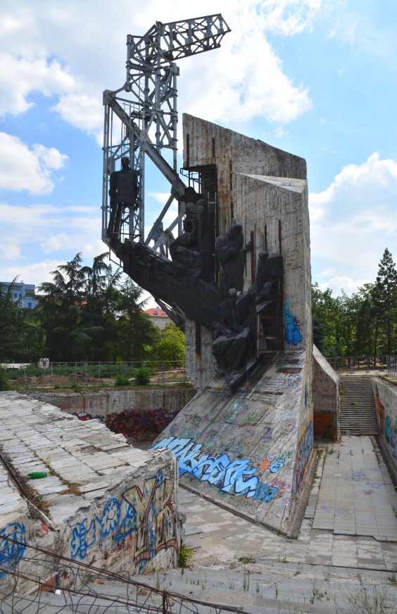The ruined ‘1,300 Years Bulgaria’ monument in Sofia, built in 1981 and shortly to be demolished 