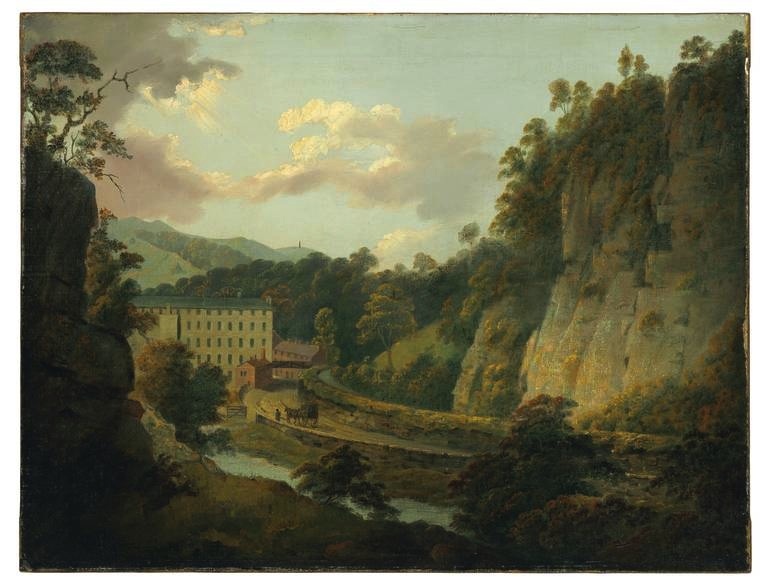Arkwright's cotton mill, Cromford (c. 1795–6), Joseph Wright of Derby