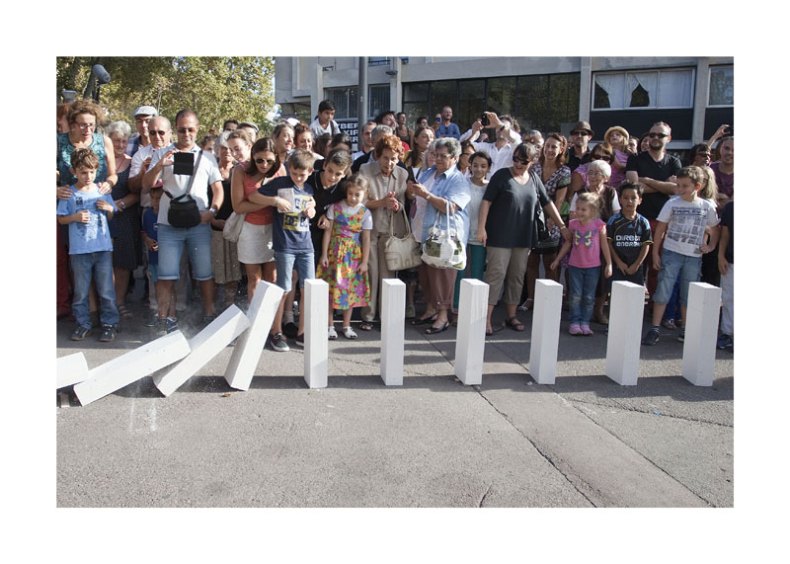 Dominoes in Marseille; Station House Opera. Produced by Arts Admin. Photo: Adrien Bargin