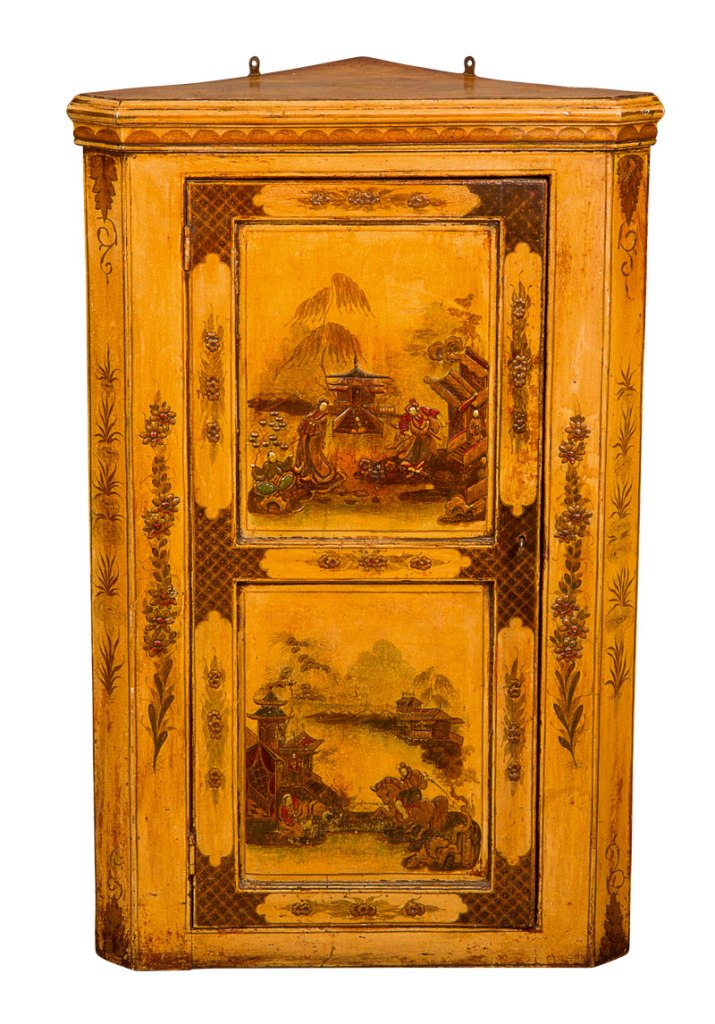 Corner cupboard (c. 1720), English. Michael Pashby at San Francisco Fall Art & Antiques Show