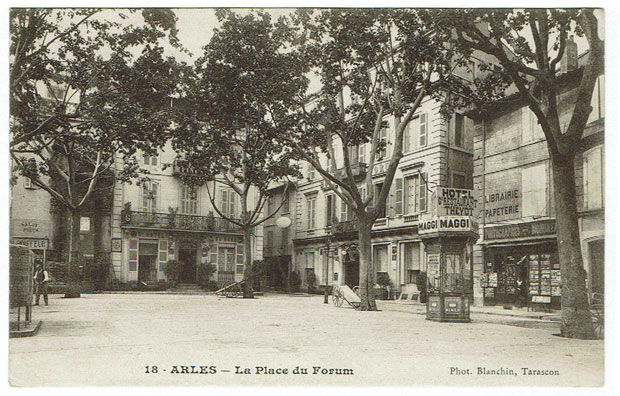 The Place du Forum, Arles, showing the Hotel Thévot, Van Gogh