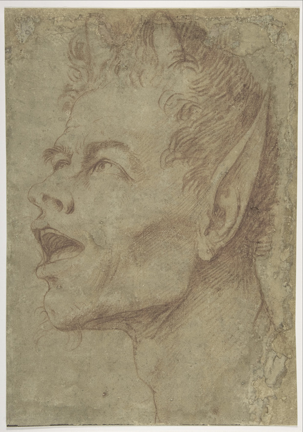Head of a Satyr Facing Left, (c. 1625-30), Jusepe de Ribera. 