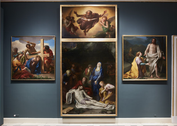 Installation view of Mengs' cycle of the Passion at the Royal Palace of Madrid.