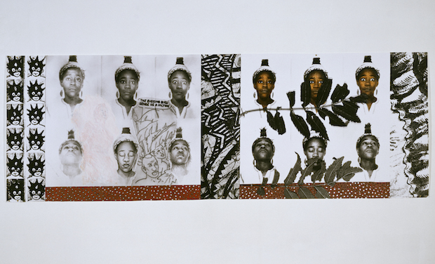 From Tarzan to Rambo: English Born ‘Native’ Considers her Relationship to the Constructed/Self Image and her roots in Reconstruction (1987), Sonia Boyce. © Tate, London 2015.