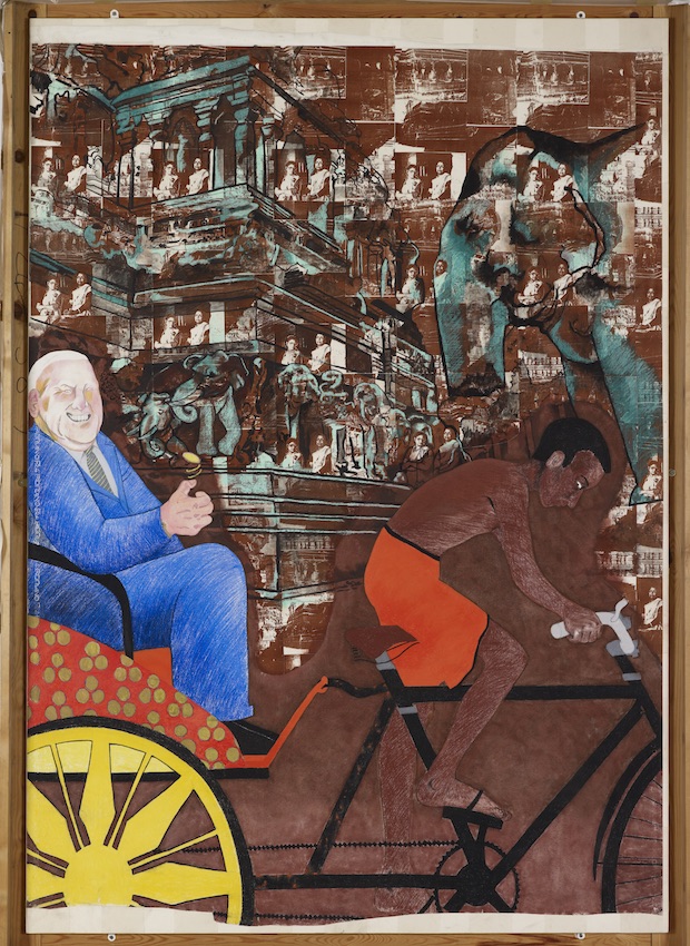 Detail of Pied Piper of Hamlyn – Put Your Money Where Your Mouth Is (1987), Sutapa Biswas. © Sutapa Biswas