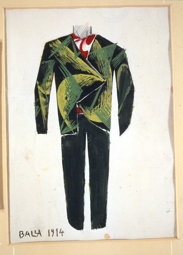 Design for a Man's Suit (1914), Giacomo Balla. Courtesy The Biagiotti Cigna Collection
