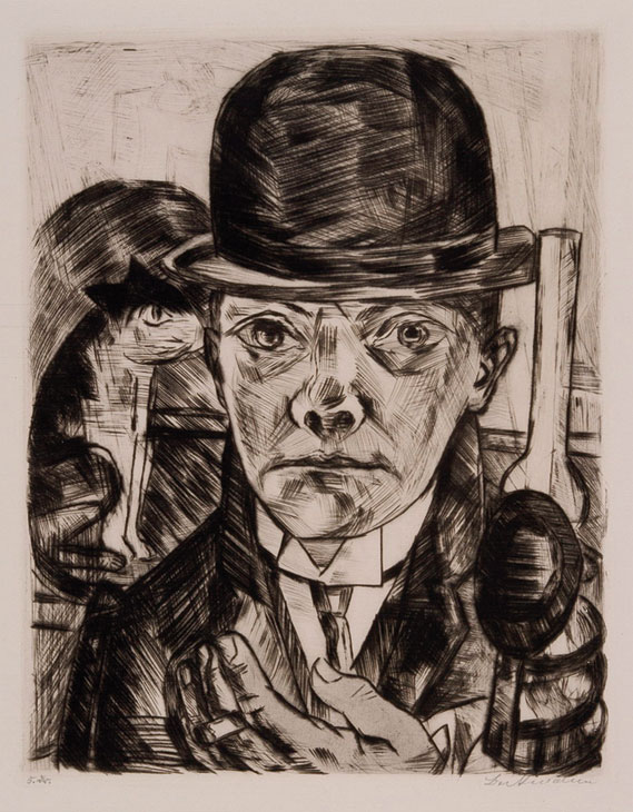 Selbstbildnis mit steifem Hut (Self-Portrait with Bowler Hat) (1921), Max Beckmann. Simon Theobald, £110,000