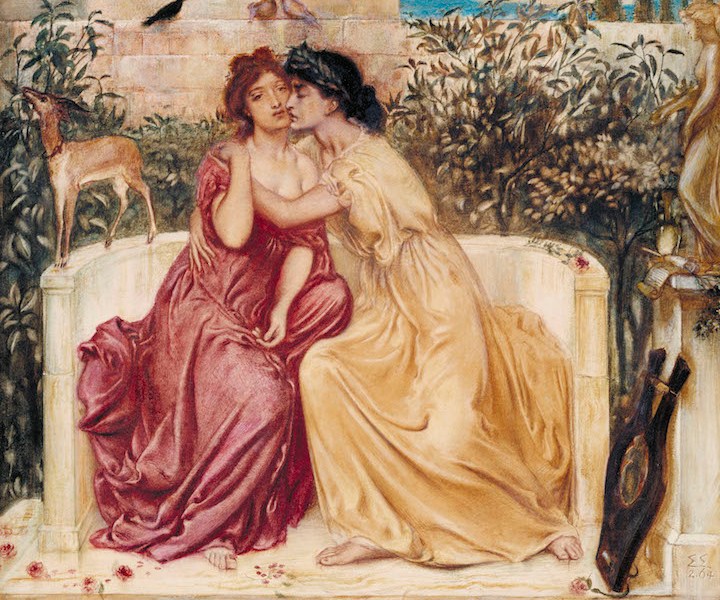 Sappho and Erinna in a Garden at Mytilene (1864), Simeon Solomon. Courtesy of Tate