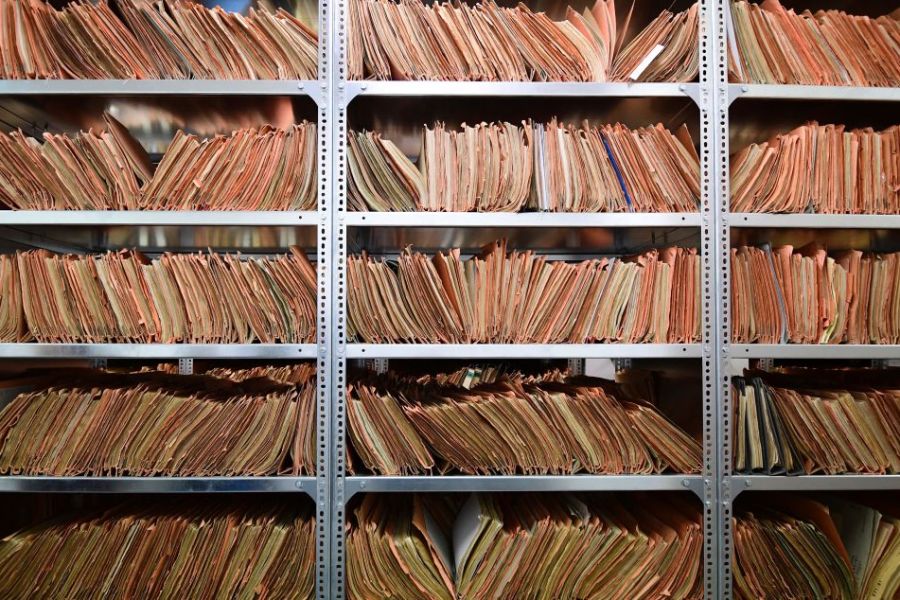 The records of the Stasi, former East German secret police, are stored at the Stasi Museum, in Berlin. (Photo: 21 February, 2017).