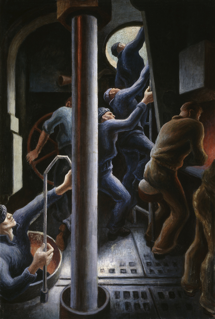 Up the Hatch (1944), Thomas Hart Benton. Image courtesy of the Navy Art Collection, Naval History and Heritage Command, Washington, D.C.