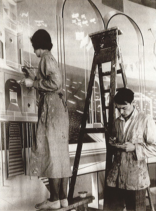 Tirzah Garwood and Eric Ravilious at work on the Morecambe murals, June 1933