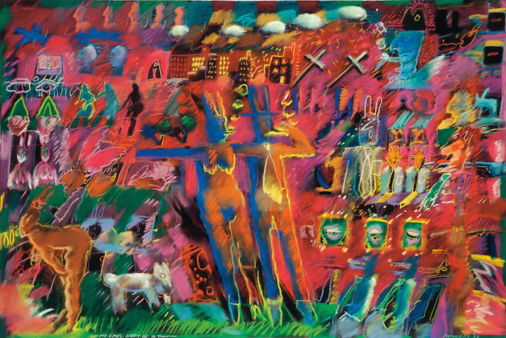 Mr. and Mrs. Rabbit Go to Town (1982), Carlos Almaraz. © Carlos Almaraz Estate. Photo courtesy Robert M. DeLapp Gallery