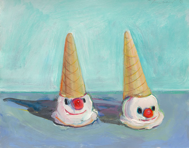 Clown Cones (2000), Wayne Thiebaud. Courtesy White Cube; © Wayne Thiebaud/DACS, London/VAGA, New York 2017