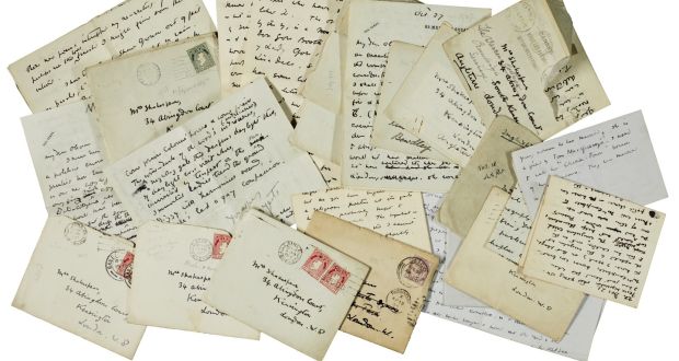 Letters from W.B. Yeats to Olivia Shakespear, part of the Yeats Family Collection be auctioned at Sotheby's London on 27 September