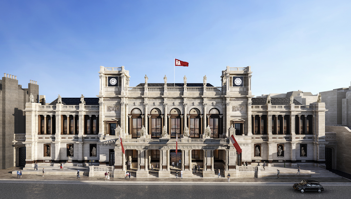 Façade of the Royal Academy’s Burlington Gardens in 2018. © Hayes Davidson