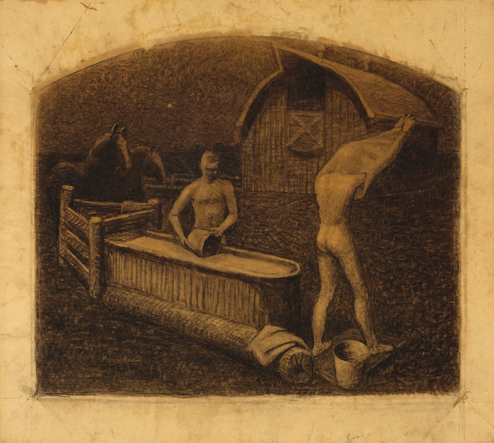 Saturday Night Bath (1937), Grant Wood. © Figge Art Museum, successors to the Estate of Nan Wood Graham/Licensed by VAGA, New York, NY