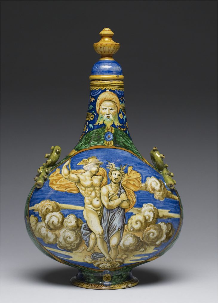 Pilgrim Flask with Mercury and Psyche, Francesco Xanto Avelli