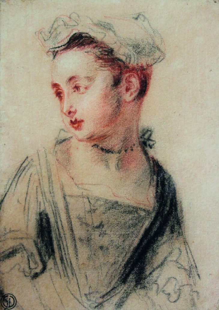 Tête de jeune fille, Jean-Antoine Watteau