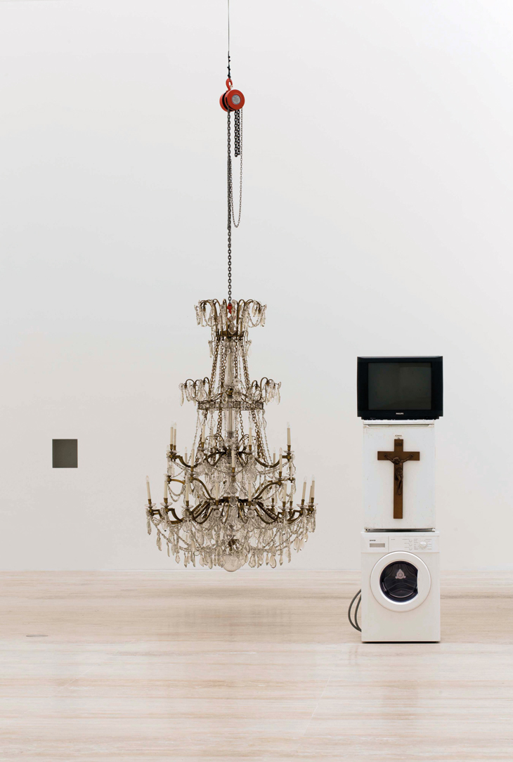 Installation view of 'Danh Vo' at Museo Jumex (2014–15, Mexico City), showing Oma Totem (2009)