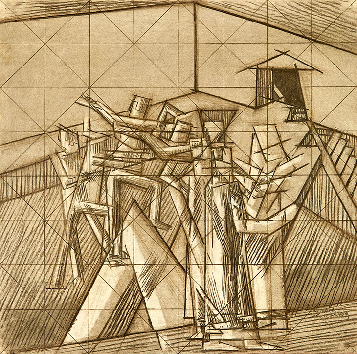 Study for Ju-Jitsu (1913), David Bomberg.