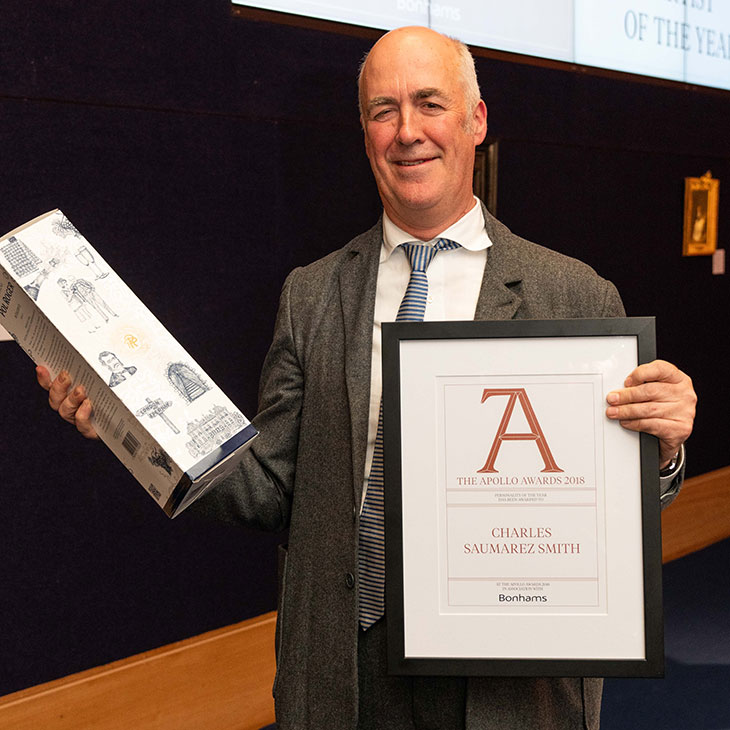 Charles Saumarez-Smith collects the Apollo Personality of the Year Award.