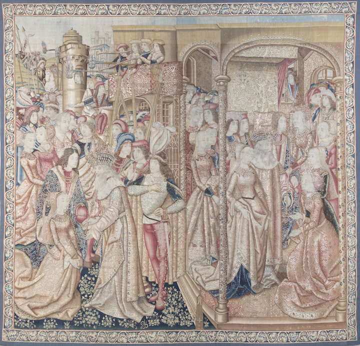 Arrival of Paris and Helen at the Court of Priam, King of Troy (c. 1500-25), Brussels, workshop unknown. Norton Simon Art Foundation