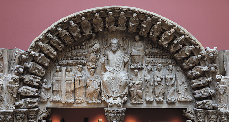 Cast of the Pórtico de la Gloria, from the original 12th-century portico at the Cathedral of Santiago de Compostela (detail; 1866), cast by Domenico Brucciani. Victoria and Albert Museum, London