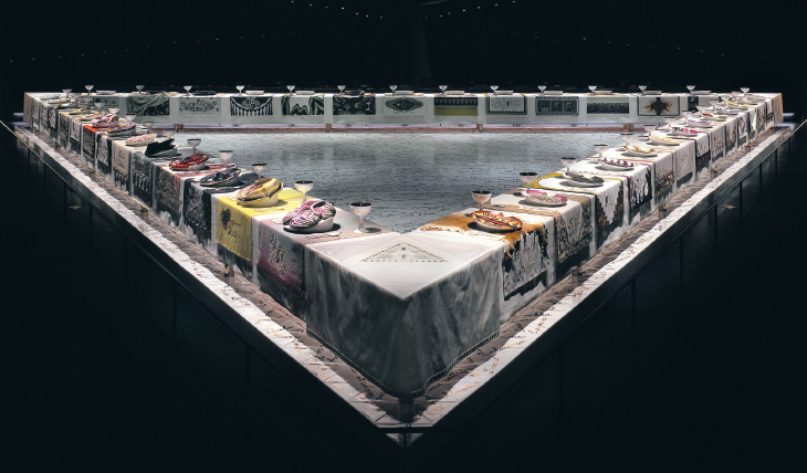 The Dinner Party (1974-79), Judy Chicago, Brooklyn Museum of Art, New York.