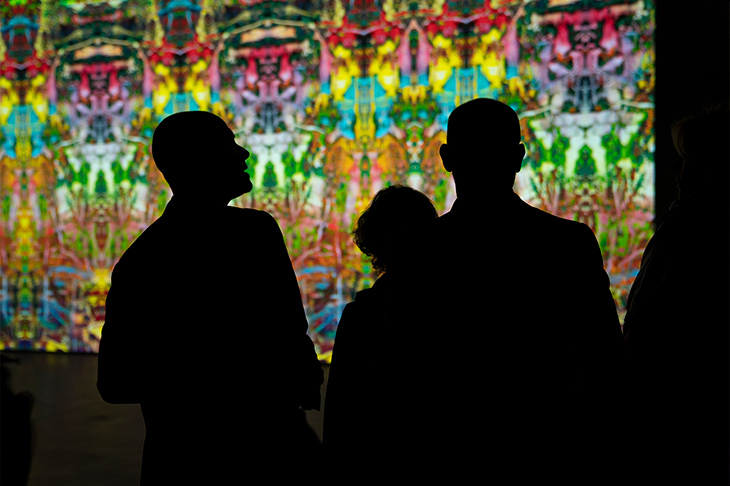 Reich Richter Pärt (2019), Steve Reich, Arvo Pärt, Gerhard Richter in collaboration with Corinna Belz. Performance at the Shed, New York, 2019.