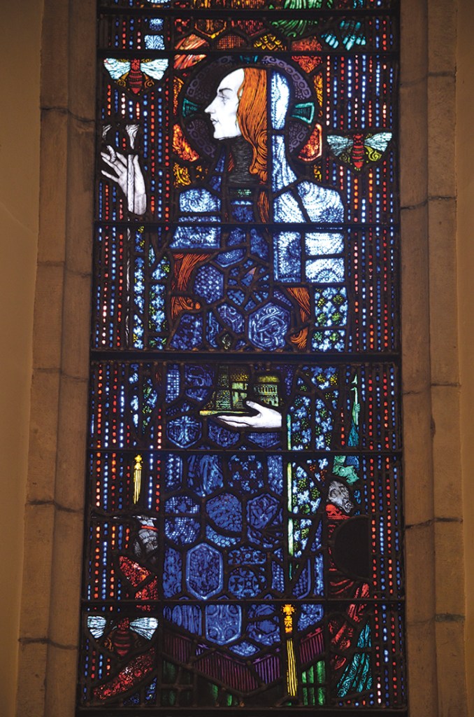 St Gobnait Window (detail) (1916), Harry Clarke. Honan Chapel, Cork, photo: Kelly Sullivan