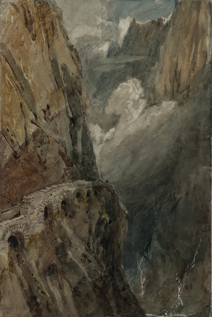 The Schöllenen Gorge from the Devil’s Bridge, Pass of St Gotthard (1802), J.M.W. Turner.