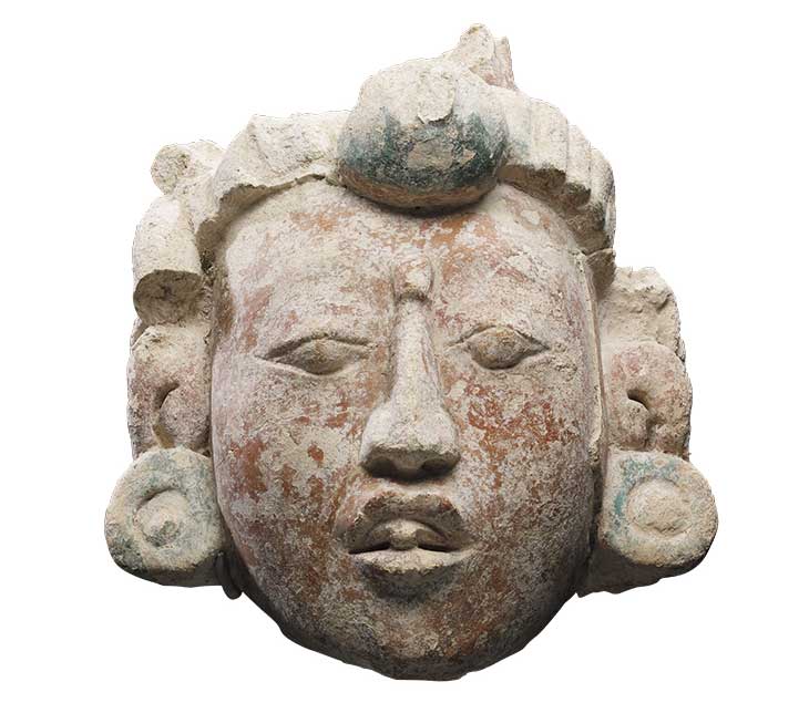 Portrait head (550–850), Campeche, Mexico. Walters Art Museum, Baltimore