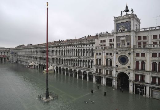 Flooding in St Mark’s Square, Venice, on 13 November 2019.