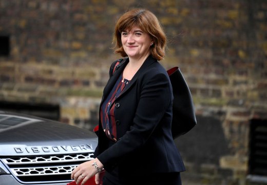 UK culture secretary Nicky Morgan arrives at Downing Street on 16 October 2019.