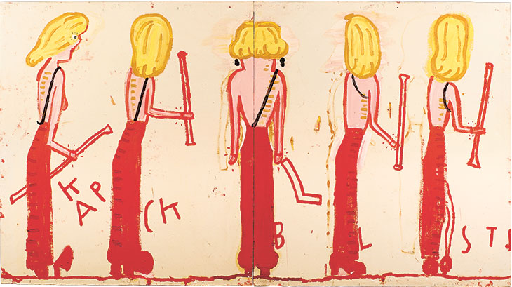 NK (Syracuse Line-Up) (2014), Rose Wylie.