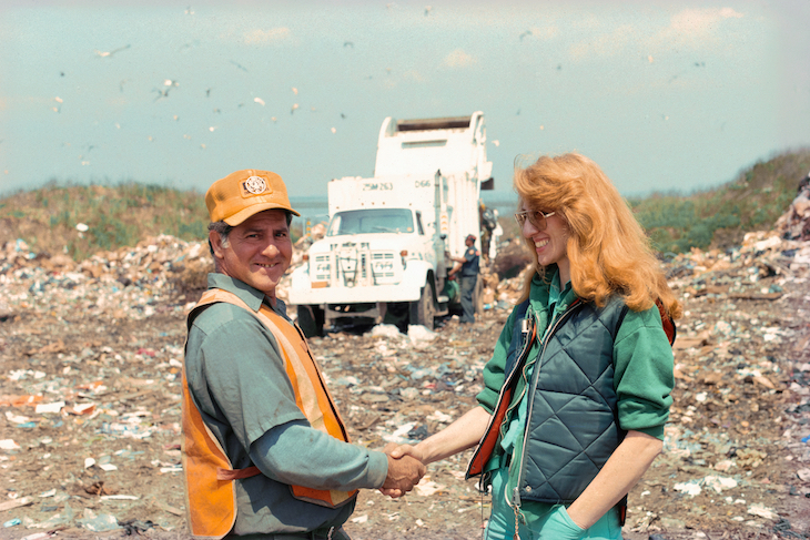 Touch Sanitation (1979–80), Mierle Laderman Ukeles, photograph documenting a citywide performance in New York taken on 15 May, 1980.