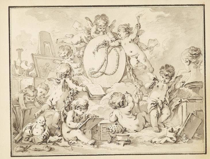 Frontispiece of the Catalogue de Tableaux de Mr Julienne (c. 1756), Jean-Baptiste-François de Montullé.