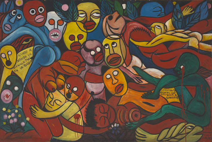 Remember Those Who Entered Bleeding (Lembras-te daqueles que entravam a sangrar) (1974/75), Malangatana Ngwenya.