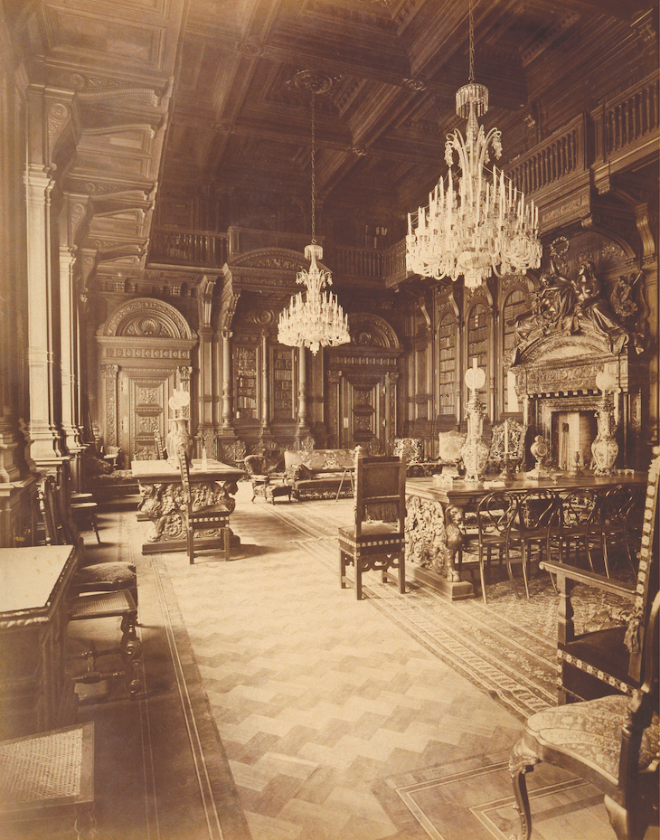 The Polovtsov Palace library decorated with Florentine oak