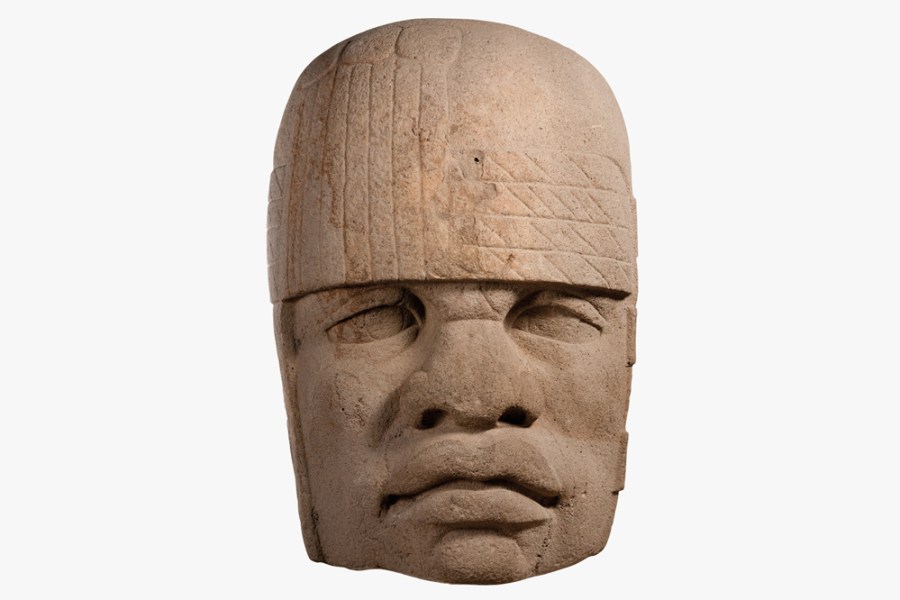 Colossal head 4 (1200–900 BC), Olmec, Mexico. Museo de Antropología de Xalapa.