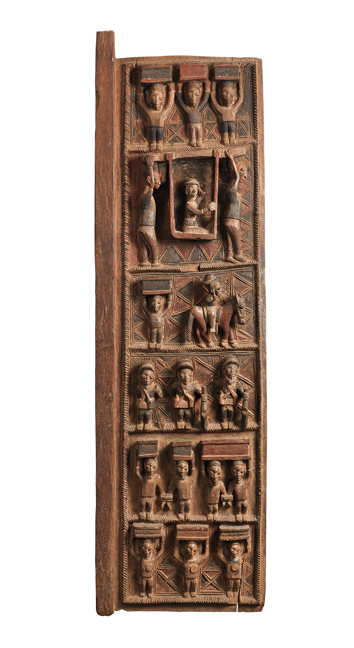 Ise Palace door (Ilekun aafin) (c. 1904–10), Olowe of Ise, Yoruba peoples, Nigeria. Metropolitan Museum of Art, New York