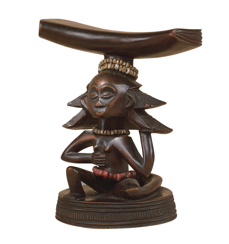 Headrest (19th century), Master of the Cascade Coiffure, Luba or Shankadi peoples, Democratic Republic of the Congo. Metropolitan Museum of Art, New York