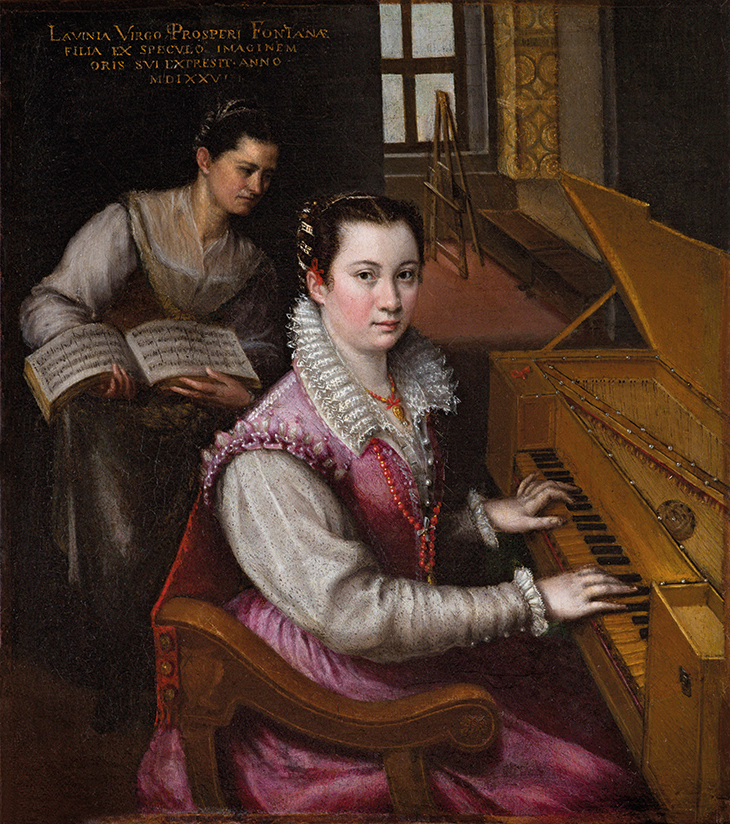 Self-Portrait at the Spinet (1577), Lavinia Fontana. Accademia di San Luca, Rome