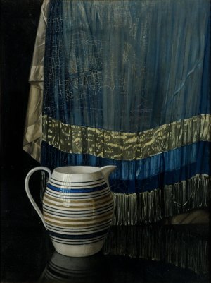 1914 (the striped jug) (1914), Ben Nicholson. University of Leeds Art Collection.