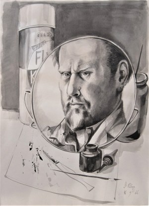 Self-portrait with Mirror (1966), Michael Ayrton. Private collection.