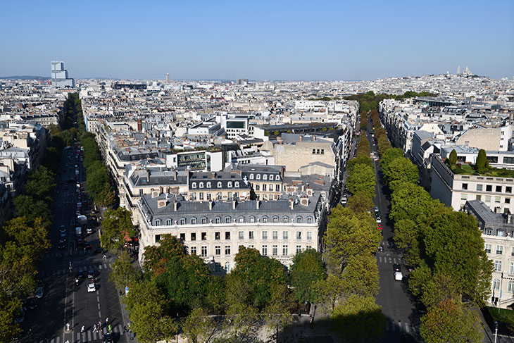 The view from the Arc de Triomphe.